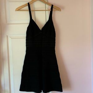 Bebe Black Dress with Mesh Detailing Size Medium